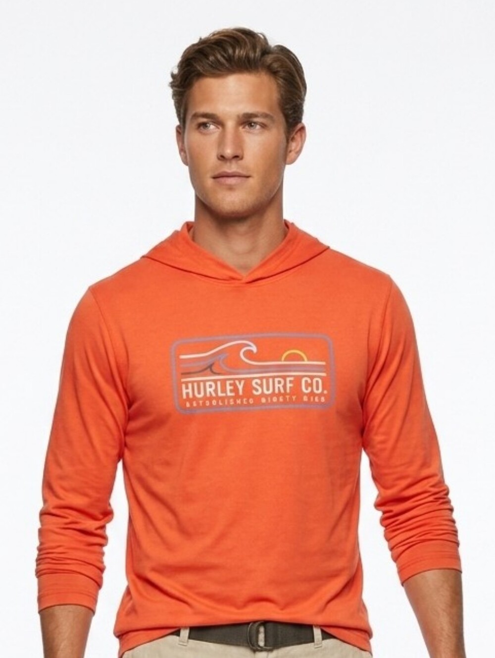 Hurley Men's Sun Protection Hoodie Shirt- Mesh Breathable & UV Performance .